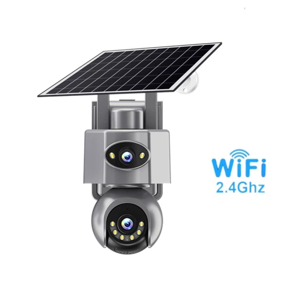 4G/WiFi Solar IP Camera with Dual Lens – PTZ, 8MP, 10X Zoom, Outdoor Surveillance System with Built‑in Battery