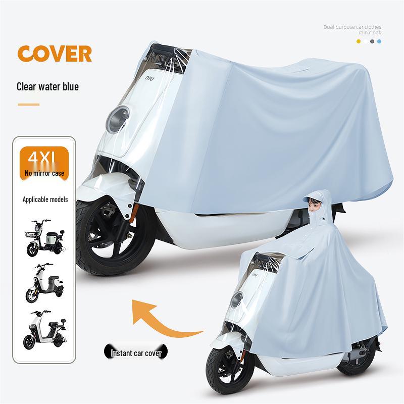 Women's Electric Car Rain Cover - Long, Full Body, Storm-Proof, One-Piece Thickened and Enlarged Poncho.