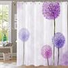 Floare Hortensie Purpurie Perdea de Duș Albă Peisaj 3D Plantă Verde Poliester Impermeabil Perdele de Baie Paravan de Baie Decor