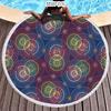 Ethnic Plaid Beach Creative Swimming Towel Microfiber Round Beach Towel Mandala Stripes Adult Large Round Bath Towel