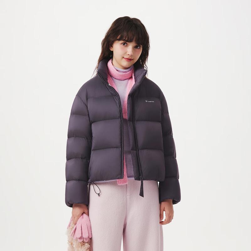 Tanboer Women's Stand Collar Short Puffer Down Jacket
