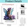 Purple Dragon & Butterfly Girl Acrylic Ornament - Home & Office Decoration
