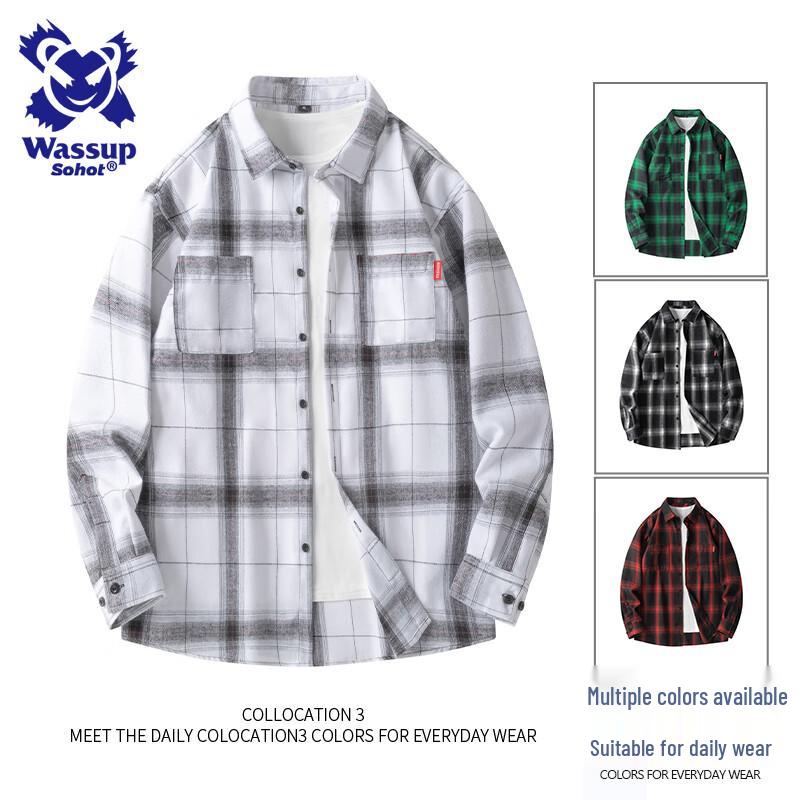 Wassup Sohot Men s Long Sleeve Casual Shirt M