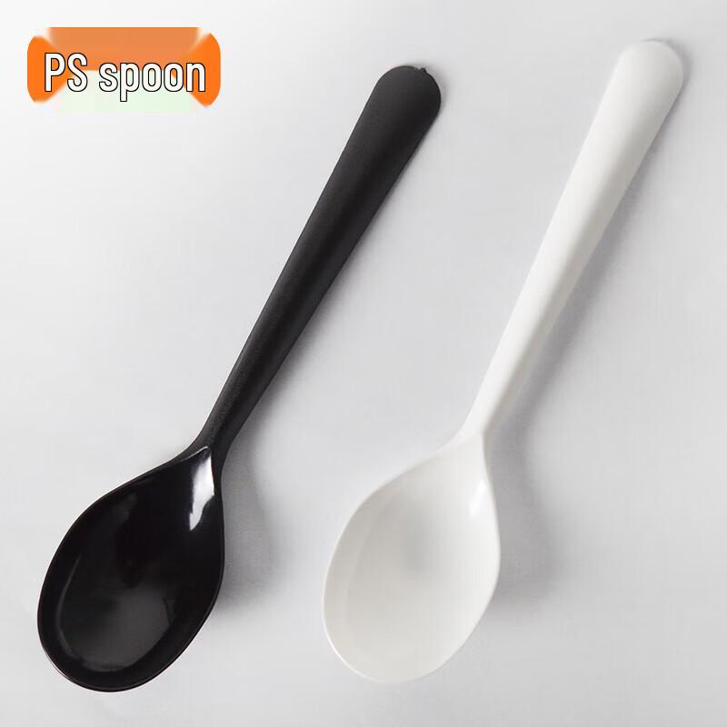 CHULV Disposable Black PS Plastic Spoons, 1000-Pack