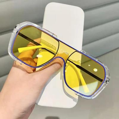 Doppelsteg Verbundene Sonnenbrille Vollrahmen, High-End Retro Großrahmen Brille
