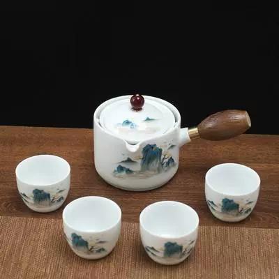 Chinese Style Kung Fu Travel Ceramic Tea Set Portable Teapot Set with 360 Rotation Tea Make Teacup Cup for Tea Gift Bag 2025 New