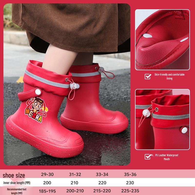 Children's Waterproof Non-Slip Rubber Rain Boots for Boys and Girls - Warm, School-Ready Footwear