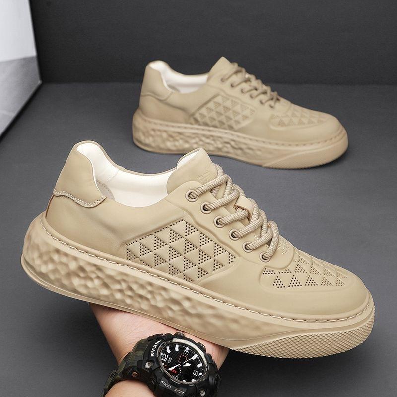 High-quality Thick-sole Casual Shoes Men Hollow Breathable Versatile Board Shoes Men Soft Bottom Non-slip Sneakers Tenis Hombre