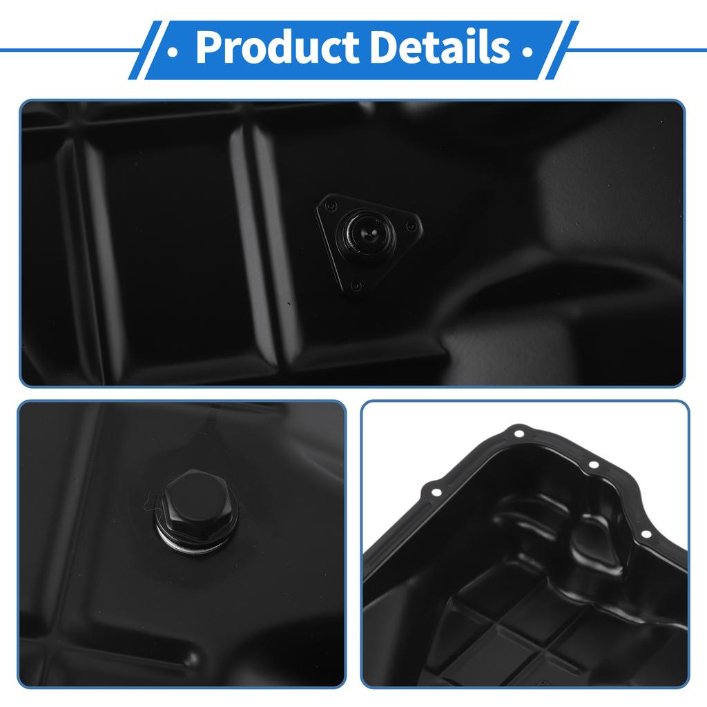 UXCELL No.4736676AA Engine Oil Pan for Jeep Grand Cherokee 10-13 Aluminum Alloy Black