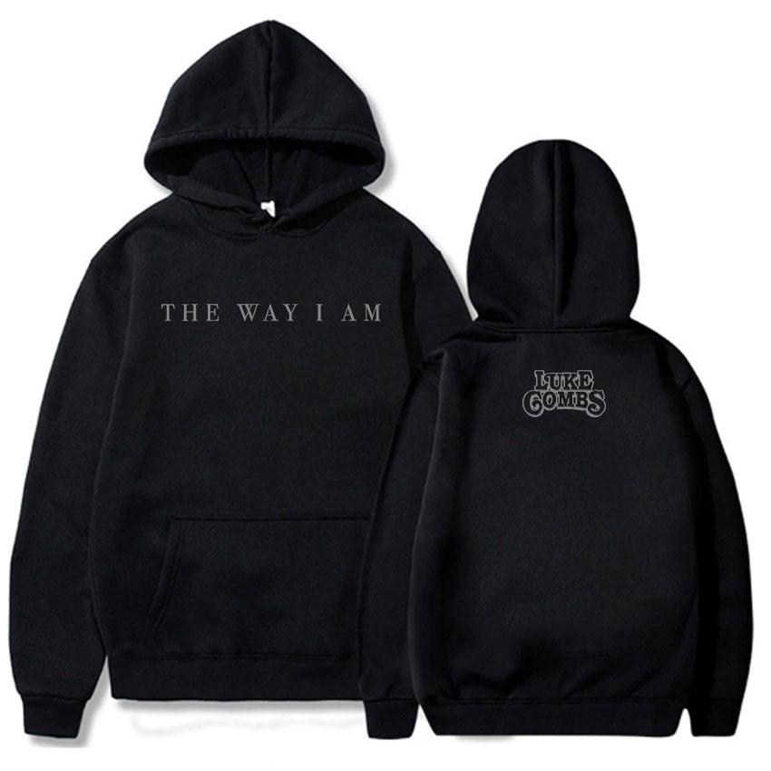 Luke Combs The Way I Am Graphic Hoodies Fleece Long Sleeve Pocket Sweatshirt Hooded Casual Unisex Streetwear Men Women Merch Top XS чёрный
