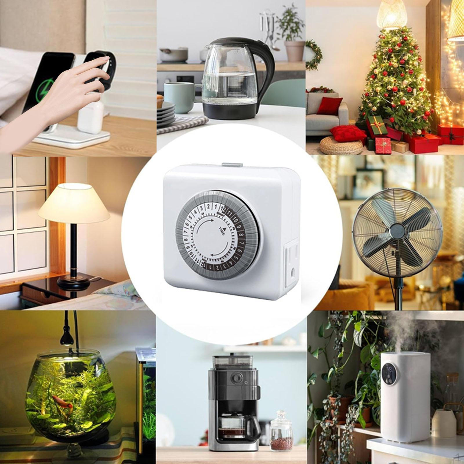 

Timer Plug Socket Mini 24 Hour Mechanical Outlet for Lights Appliances