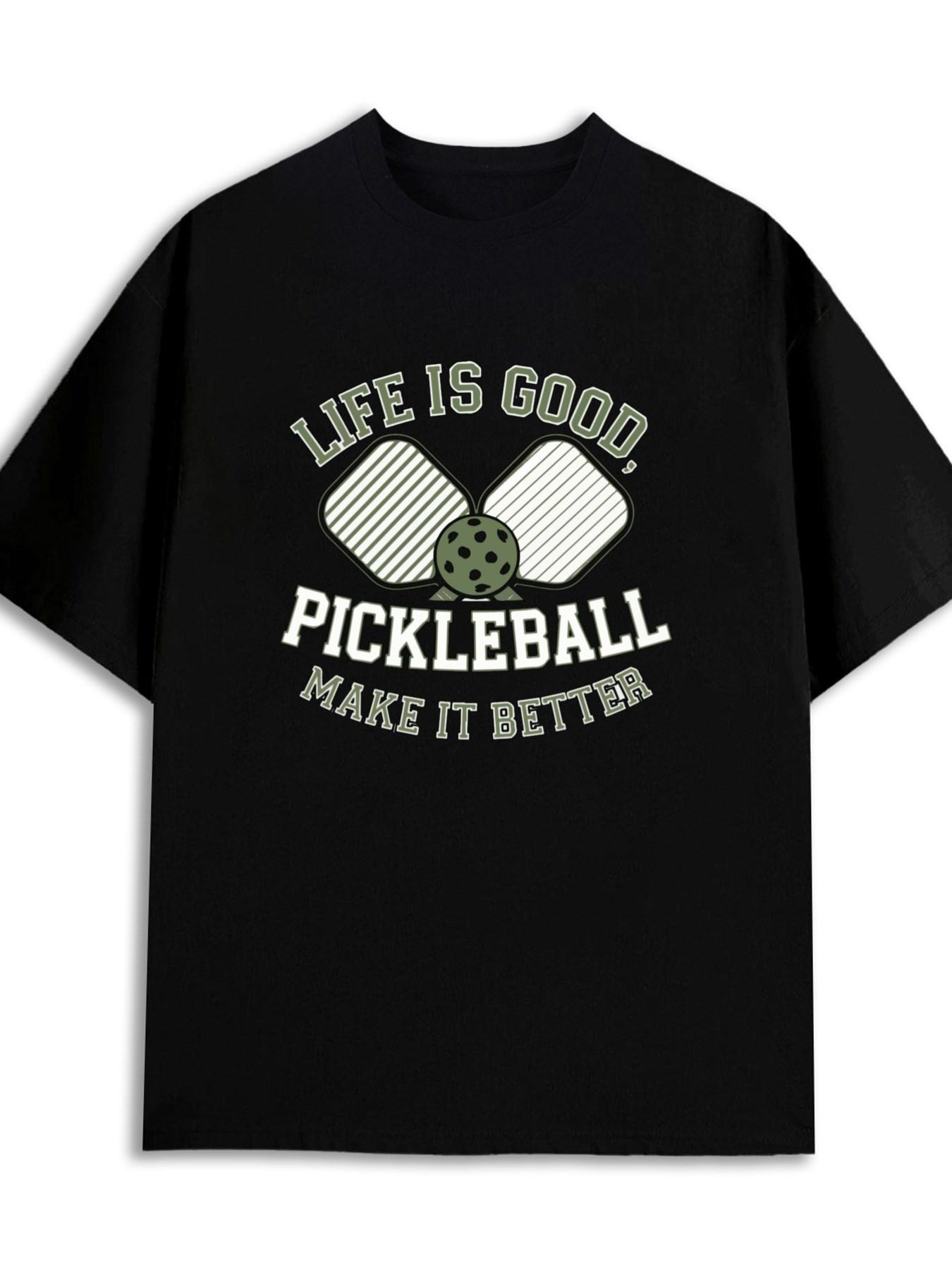 

Pickleball Life Tee | Funny Humor T-Shirt 100% Cotton O-Neck Short Sleeve Summer Casual Mens T-shirt Streetwear - Men s Summe... S разноцветный