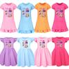 5041 Kids Girls Mira Zoey Rumi Printed Ruffle Short Sleeves Casual Dress