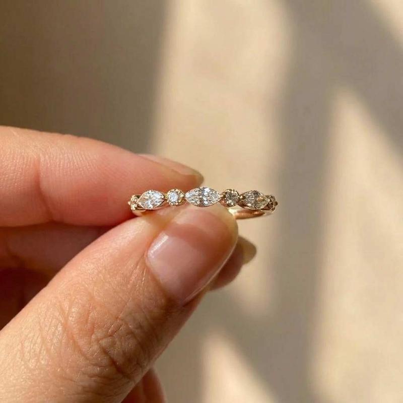 CopperClassic Zircon Marquise Stackable Ring for Women Engagement Wedding Luxury Fashion High Quality Fine Jewelry