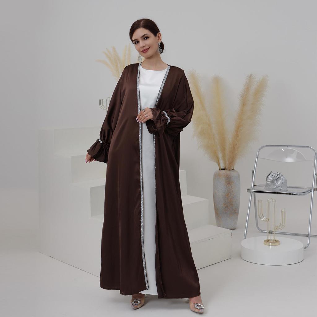 Loriya Dubai Daily Beaded Bell Sleeve Dress Robe LR633