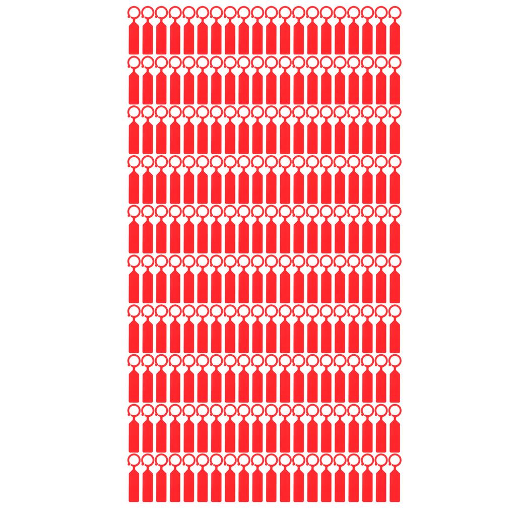 100 ks visaček na rostliny, stromy, závěsné květinové štítky, cedule, zahradnické příslušenství 11x2,4 cm, červené
