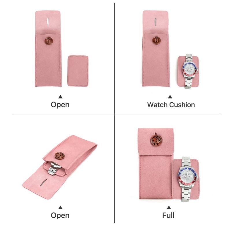 8 Colors Men Watch Box Watch Pouch Bag Organizer Box Easy Carry Travel Watch Storage Pouch Cowhides Velvets Jewelry Box