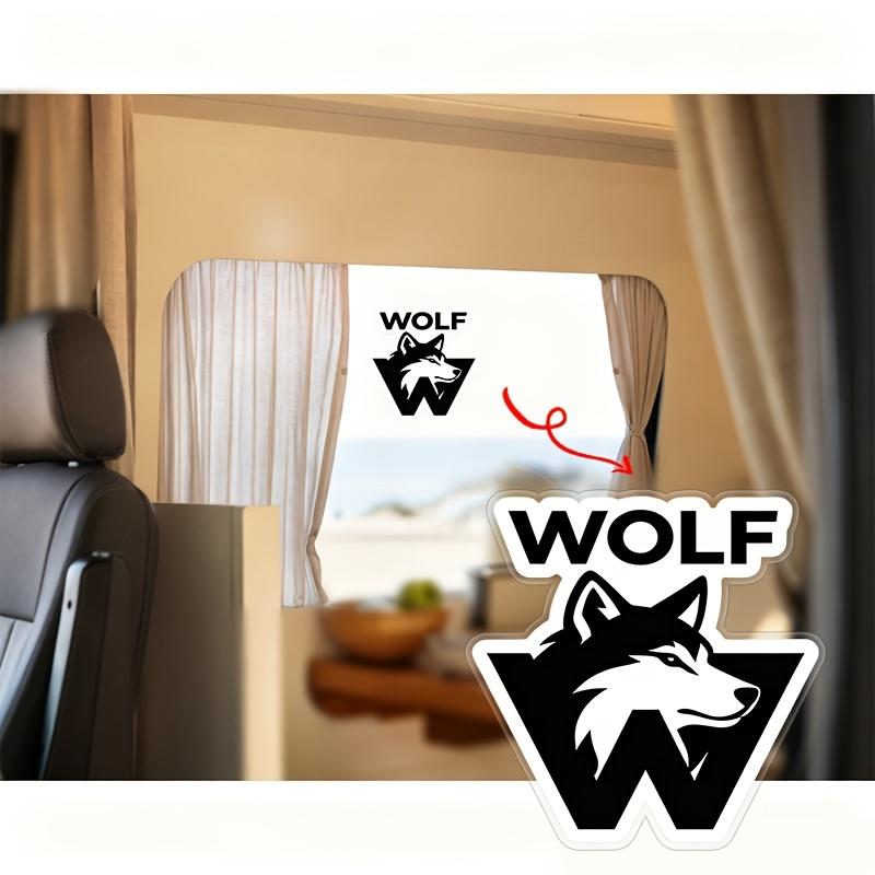 2pcs  Window Sticker, Self-Adhesive Glass Decal, Home Decor Wall Sticker, Wolf Head Logo, Black and White Minimalist Style, Static Cling,