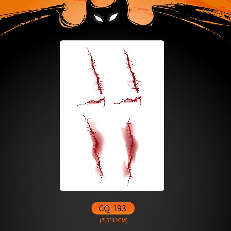 Nuevos Halloween 2024 Pegatinas de Tatuaje de Cara de Boca Grande Aterradoras - Divertido, Impermeable, Maquillaje de Fiesta Colorido