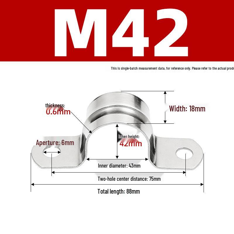 304 Stainless Steel Thickened U-Shaped Pipe Buckle Clamp for Hose and Water Pipes