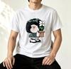 Mafalda Fan Geschenk T-Shirt Vintage Comic-Strip Hintergrund Grafik Unisex Weiche Baumwolle Rundhals Lässige Tägliche Oberteile