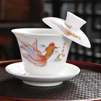 Hover Cover Bowl Teacup Kung Fu Tea Set Single Ceramic Large Thousand Miles Jiangshan Tea Bowl