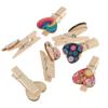 100x Heart Wood Clips Photo Paper Pegs Scrapbooking Embellishments 35mm