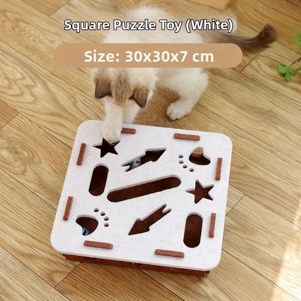 Felt Cat Scratching Posts with Ball Cat Exercise Toy Durable Cat Puzzle Box Kitten