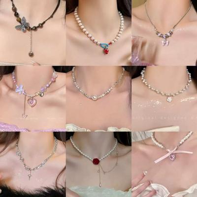New Viral Trends Versatile Necklace Female Sweet Cool Hot Girl Design High Sense Collarbone Chain Niche Accessories