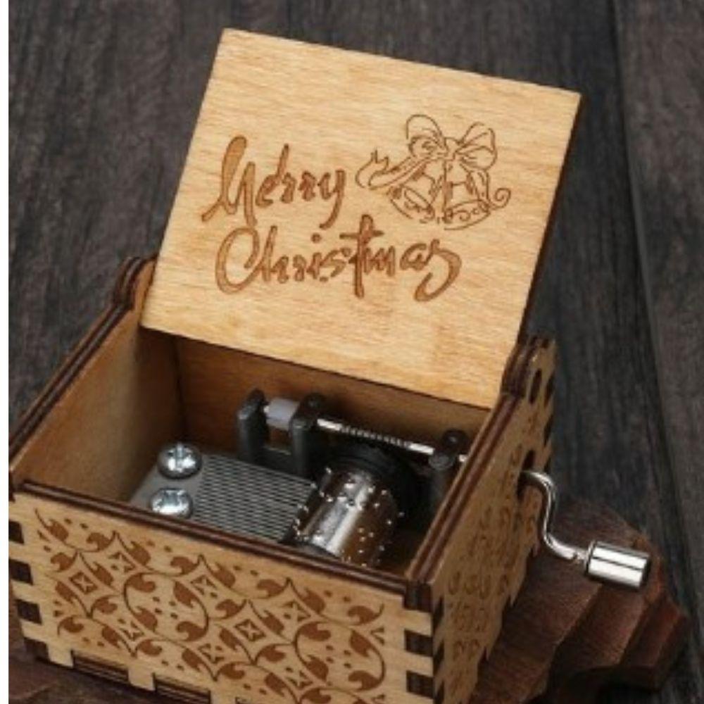 Wooden Hand Crank Music Box Anime Theme Halloween Merry Christmas Decoration Home Christmas Birthday Gift