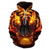 Sunset Antler Deer Fleece Hoodie, Men's Thick Warm Autumn Winter Sweatshirt, Glowing Stag Forest Scene Pullover for Wilderness Outdoor Style