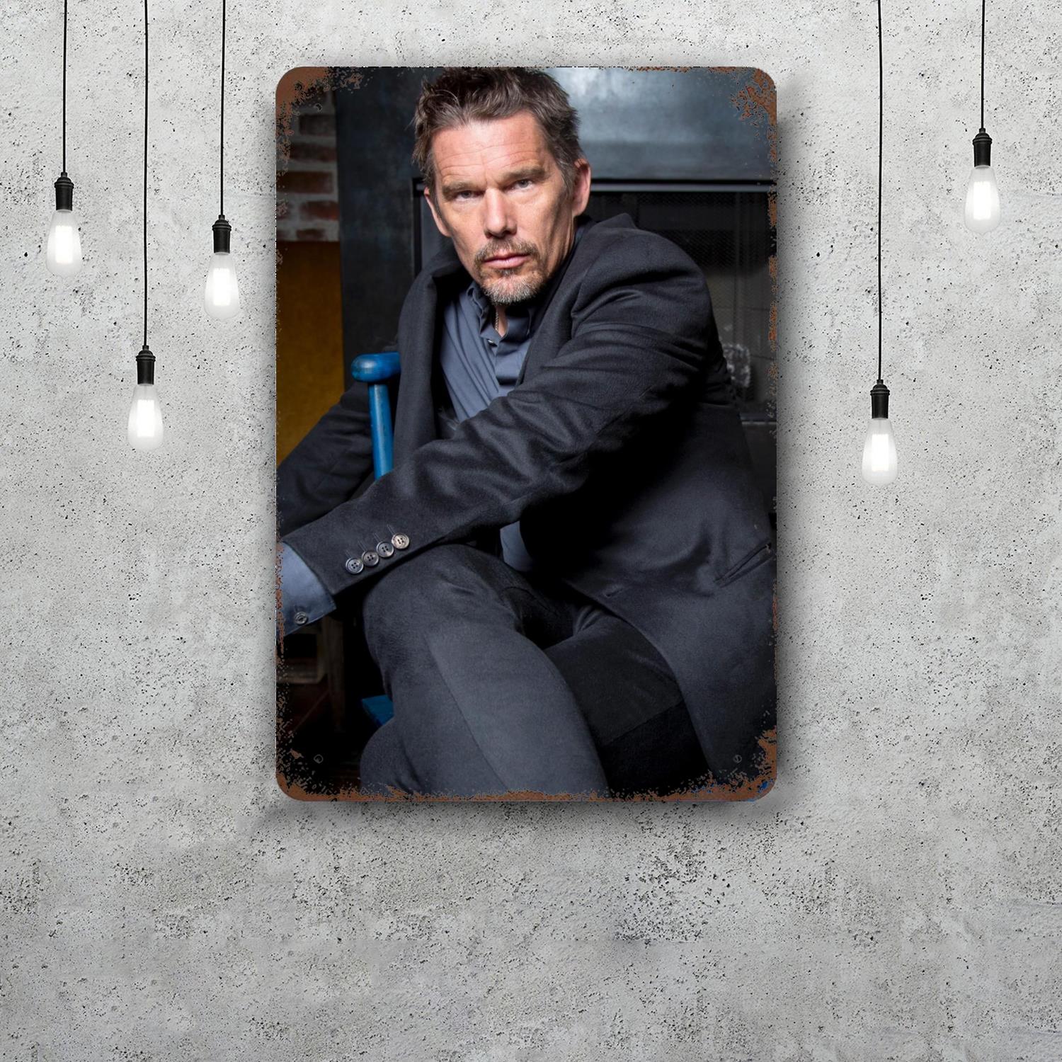 

ethan hawke Classic Poster Rusty Metal Plaque Retro Decorative Plate Bar Man Cave Garage Club Metal Sign Wall Decoration 20x30cm（7.8x11.8inch）