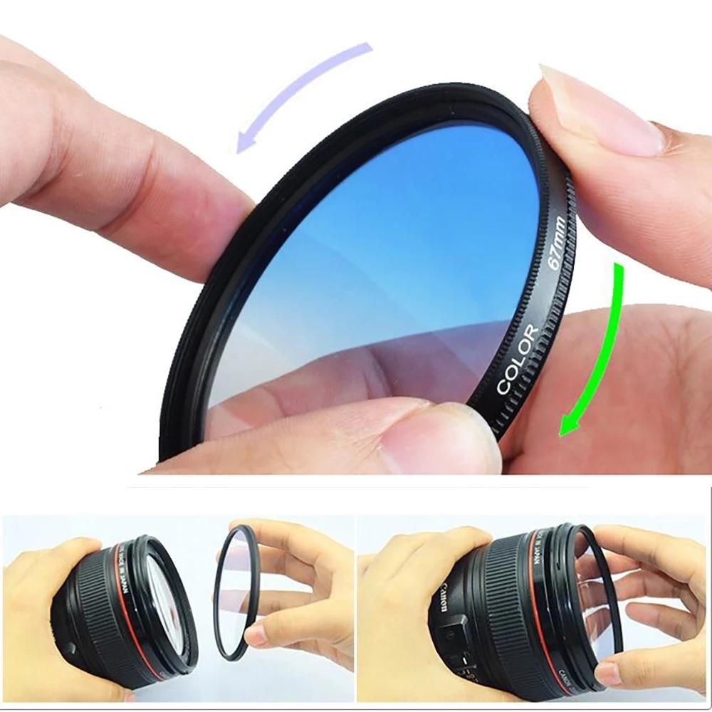Lens filter Gradient ND Filter Full Color ND2 ND4 ND8 Red Yellow Green Orange Blue Grey Purple For GoPro Canon Nikon Sony 6