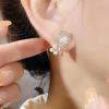 Elegant Cat's Eye Stone Flower Earrings: High-End S925 Silver Needle Studs, New Summer Niche Design