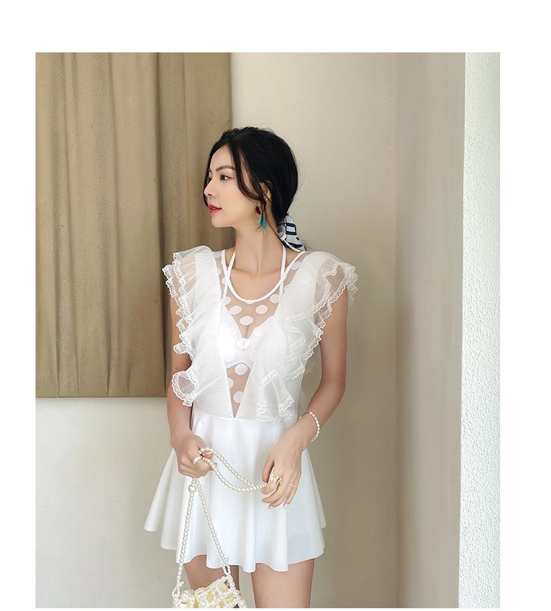 Women's 2025 Autumn/Winter Conservative Plus Size One-Piece Skirt-Style Swimsuit with Boxer Shorts