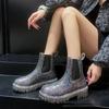 Fashion New Women's Shiny Color Fashion Rain Boots Four Seasons Wearable Water Shoes Ladies Outdoor Waterproof Mid-tube Ankle Boots