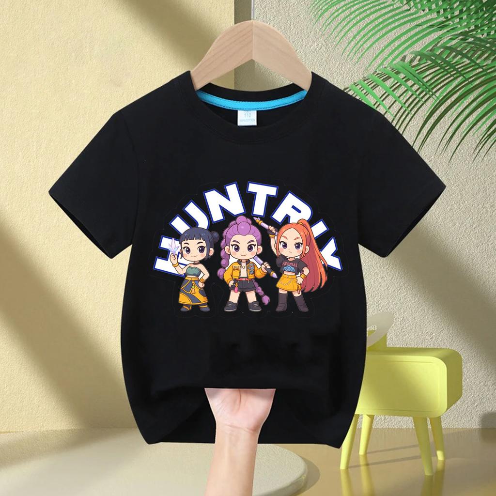 2025 Hot Movie Soft Cotton Baby Girls T Shirt Children's Clothing KPop Demon Hunters Fans Gifts Kids Clothes Fashion Casual Tops