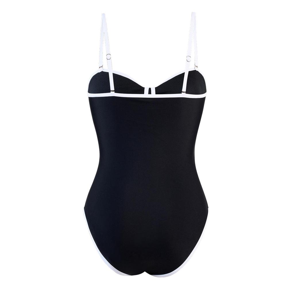 2025 Retro Solid Color One-Piece Swimsuit with Skirt - Bestseller Conservative Swimwear