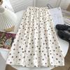 Women's Summer Fresh Floral Polka Dot Half-body Skirt Elastic Waist Simple Commuter Skinny Skirt