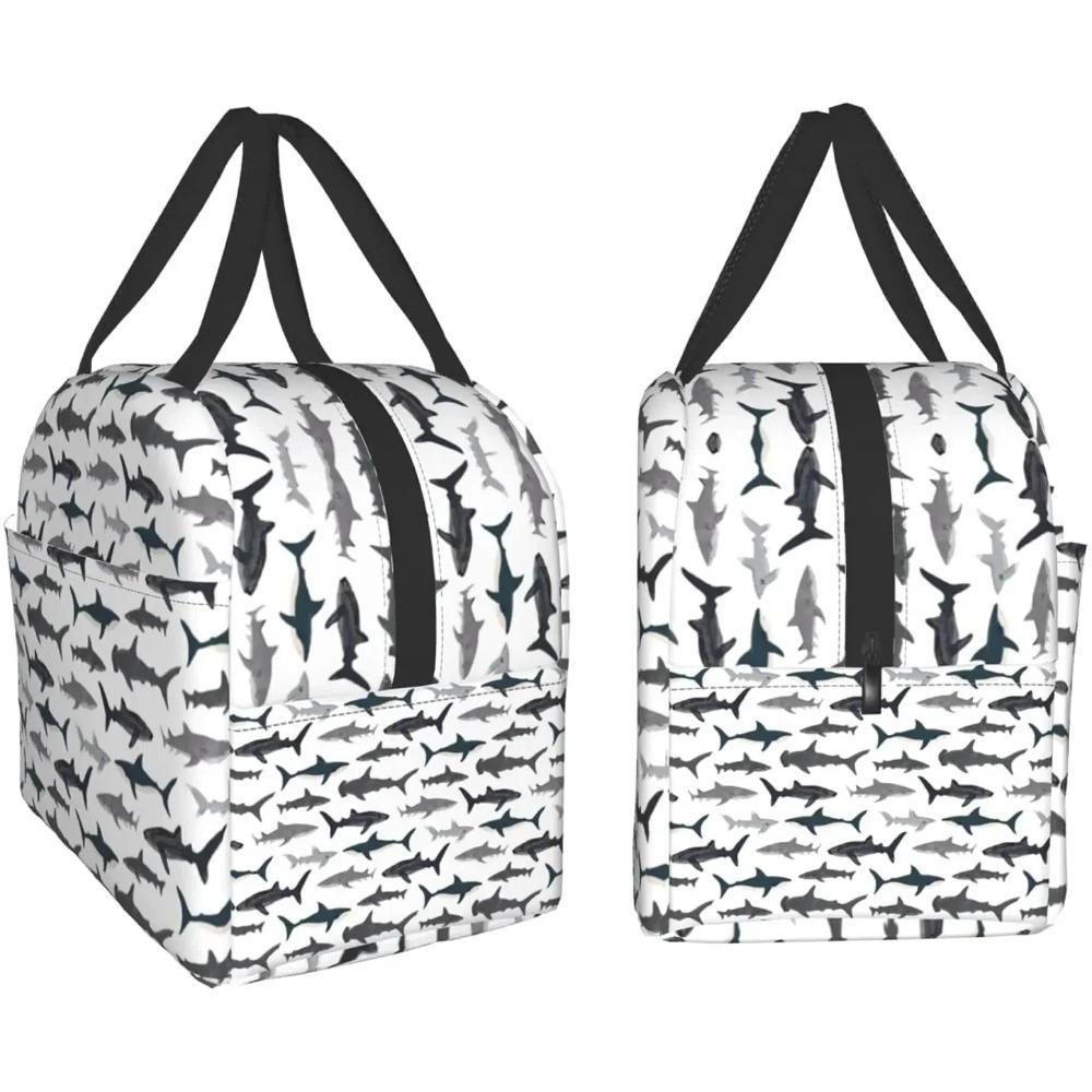 Sharks Lunch Bag for Women Cooler Tote Box Insulated Leakproof Reusable Girls Lunchbag Office Work School Picnic Portable