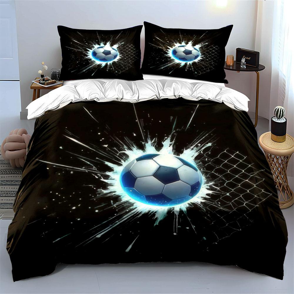 Soccer Three-Piece Set For Competitions Kid'S And Adults' Bedroom Decor, Exquisite Three-Piece Bedding Set Gift