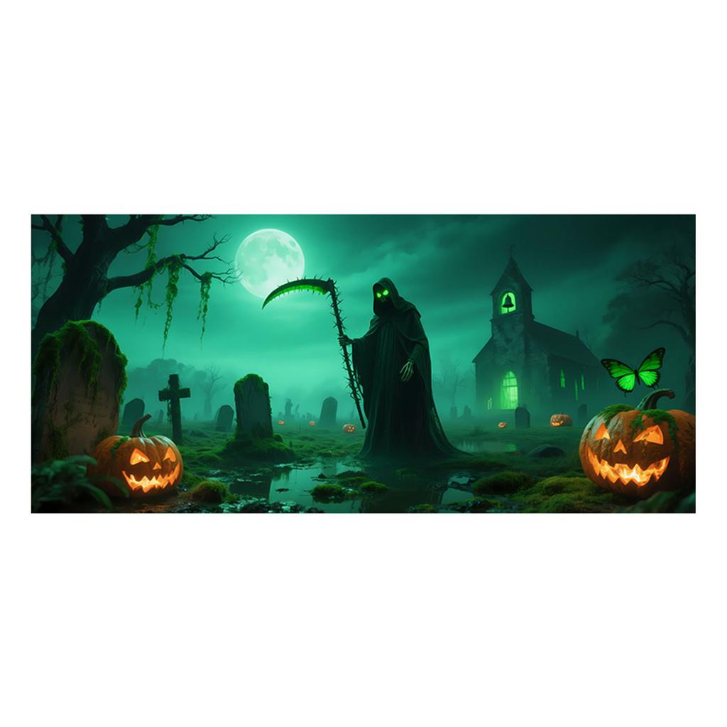 Halloween Garagentor Abdeckung Verschleißfest Garage Dekoratives Banner Wiederverwendbar Gruselig Festlich Hängende Flagge für Außen Haus Garten Dekoration