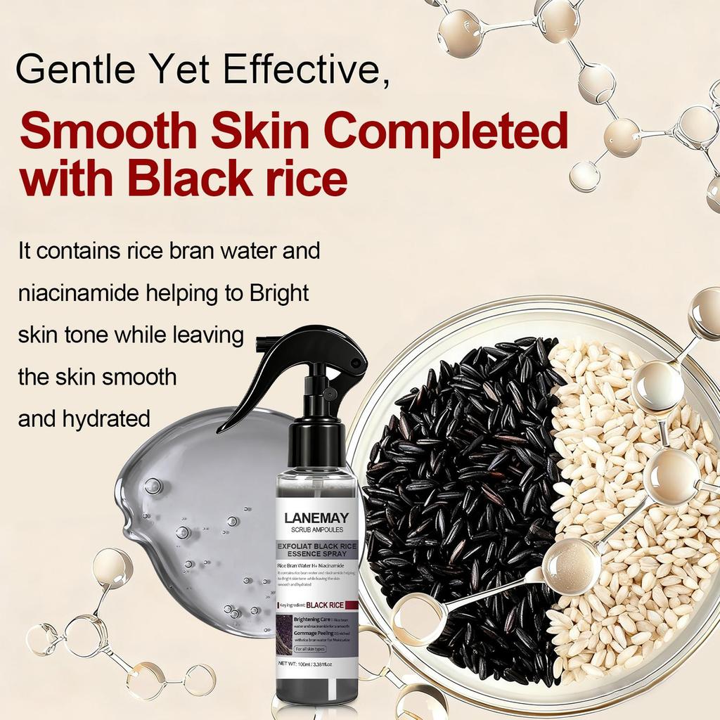 Exfoliat Black Rice Essence Spray-Rice-Based Peeling For Gentle Exfoliation-Brightens And Repairs Skin Barriers-Suitable For All Skin Types,100ml