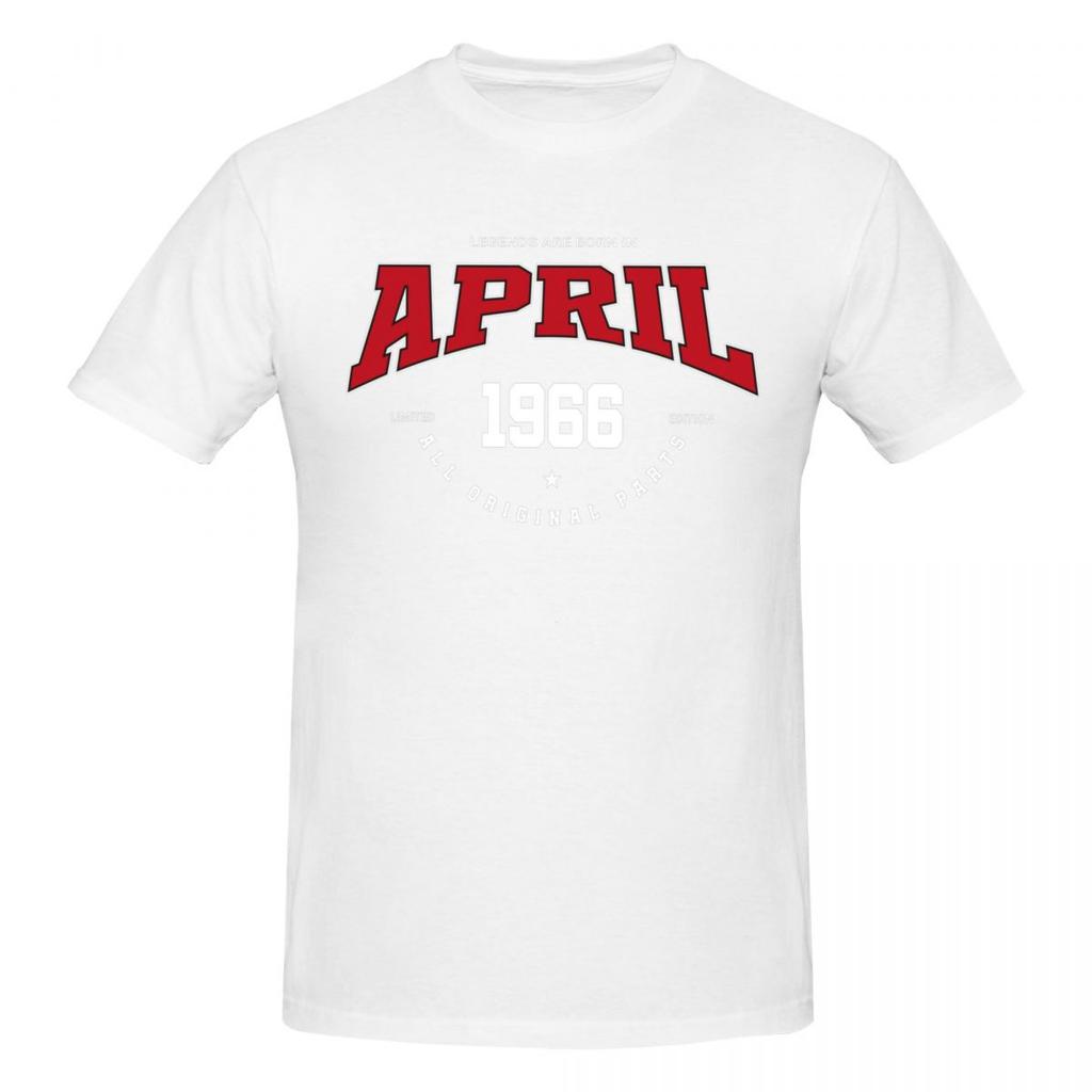 Unisex April Legends 1966 T Shirt Vintage Cotton Crewneck Unisex Clothing