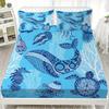 Cute Animal Ocean Theme Fitted Sheet Set 100% Cotton Bed Sheet with Sea Creatures Print for Coastal Bedroom