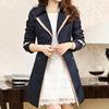 Women Trench Coat OL Commuter Style Double Breasted Color Matching Windbreaker Autumn Winter Long Overcoat Streetwear