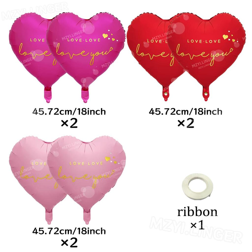 18 inch "love you" love balloon, Valentine's Day wedding anniversary decoration, birthday theme party atmosphere decoration