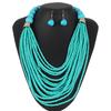 Bohemian Vacation Style Rice Beads Handmade Jewelry Set for Women Multilayer Necklace Earrings Accessories