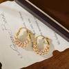 Exquisite Pearl Hoop Earrings: Elegant, Lightweight, Fashionable Design for Women