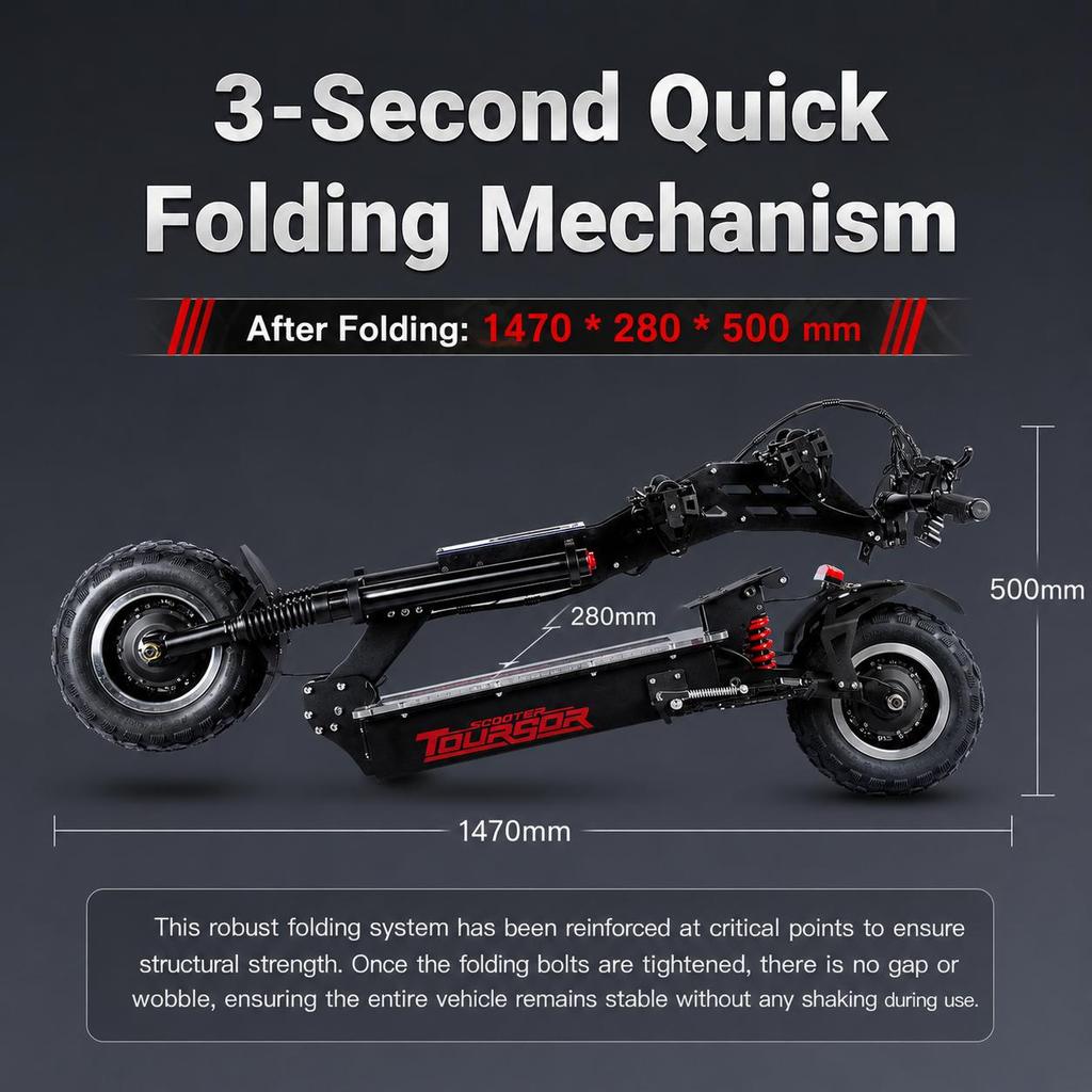 X14 Pro 5000W*2 Dual Motors Electric Scooter 60V 50Ah Lithium Battery 80km/h 120km Range 13-inch Off-road Tires